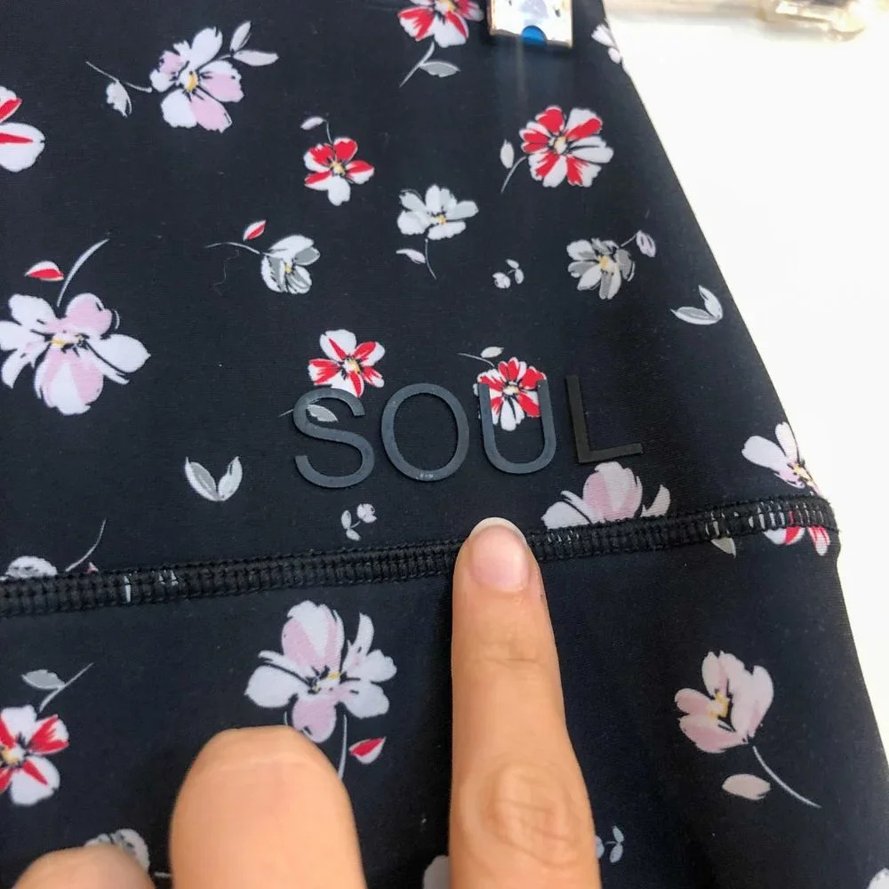 SOUL Soulcycle Floral Bohemian Athleisure Athletic High Waist Leggings Women's X - Picture 8 of 13